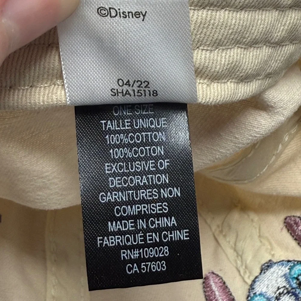 Disney Stitch Embroidered Baseball Cap Blue Tan Adult Adjustable‎ Strapback